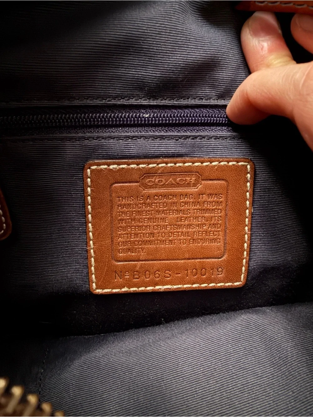Coach Patchwork Shoulder Bag in Navy, Brown & Cream
